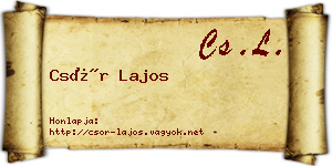 Csór Lajos névjegykártya