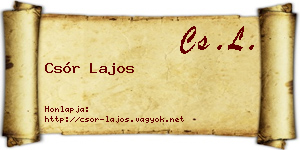 Csór Lajos névjegykártya